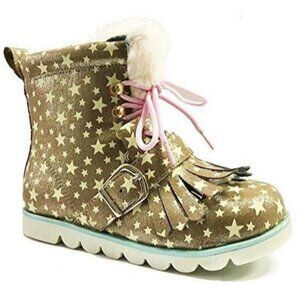 NEW Irregular‎ Choice Baby Step Mama Girls Boots In Gold Size EU 27
